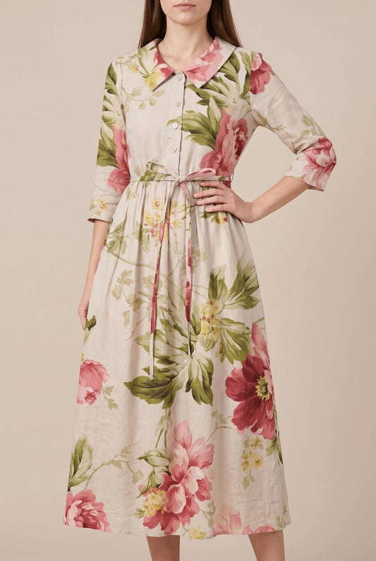 Floralee | Buntes Blumenkleid Im Vintage-Stil
