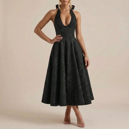 Floralise | Strukturiertes Festliches Midikleid