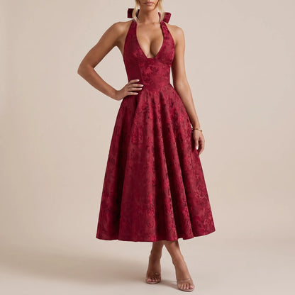 Floralise | Strukturiertes Festliches Midikleid