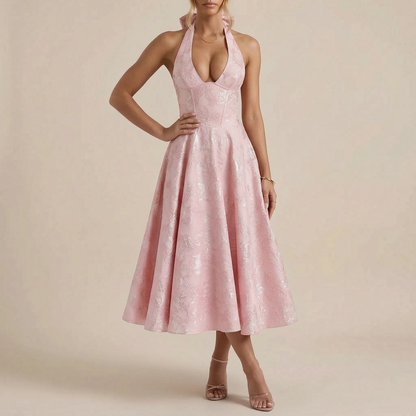 Floralise | Strukturiertes Festliches Midikleid