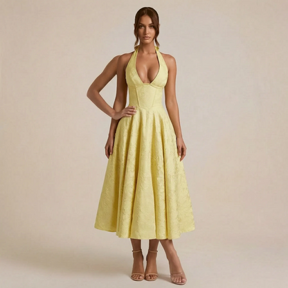 Floralise | Strukturiertes Festliches Midikleid