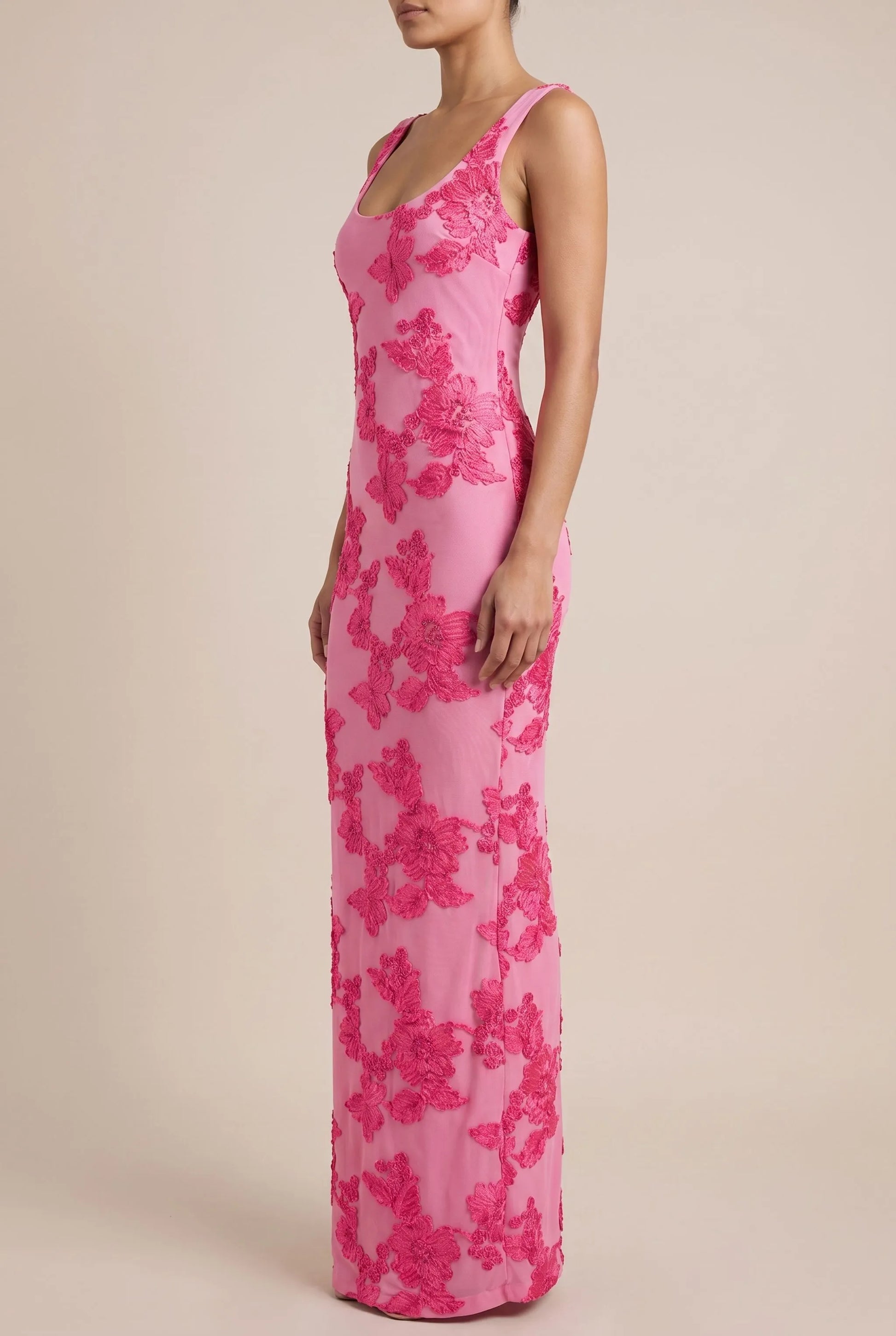 Florana | Ärmelloses Maxikleid Mit Blumen