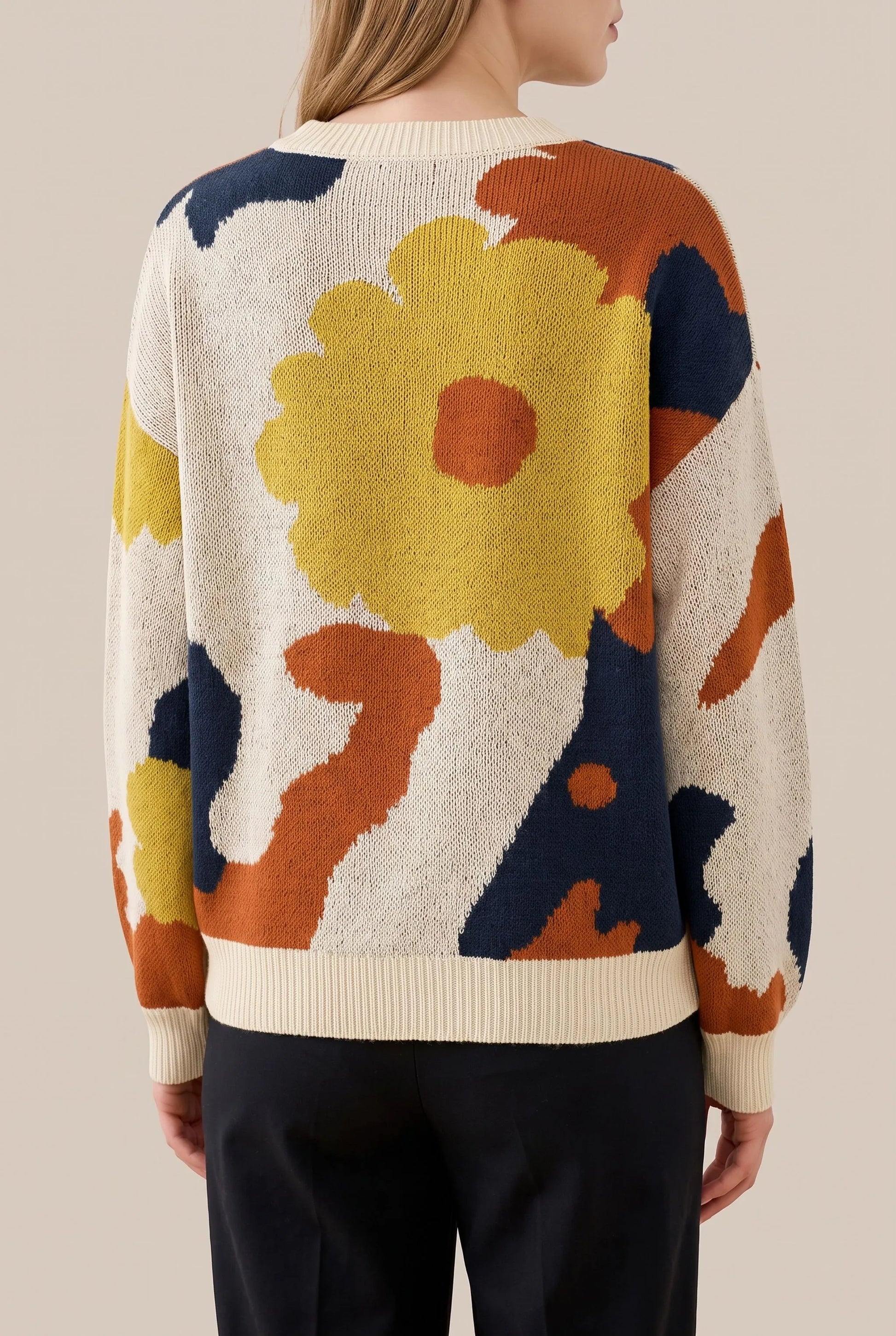 Floraya | Abstrakter Langärmliger Damenpullover