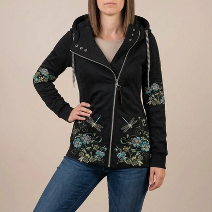 Floriqa | Lässiger Damen Hoodie Mit Blumenmuster