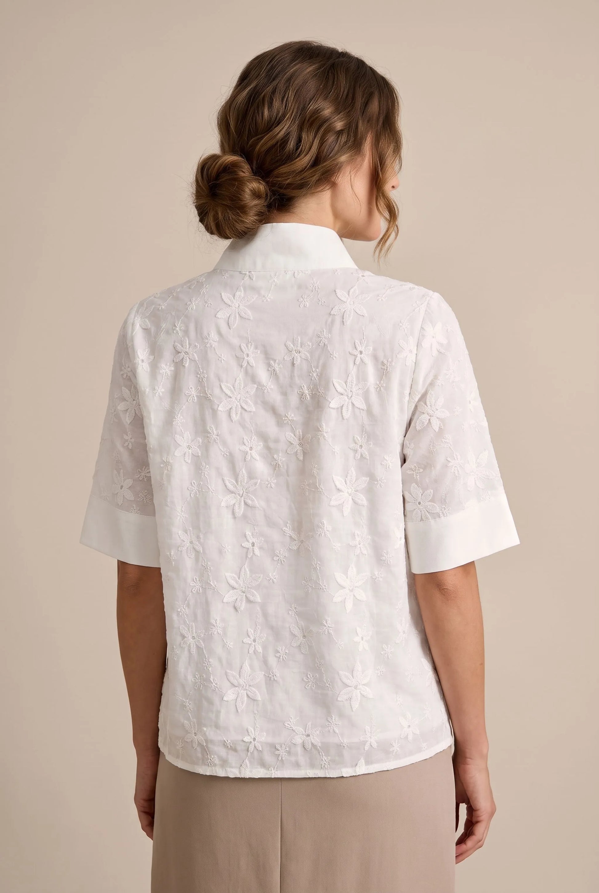 Florisense | Elegante Weiße Damenbluse