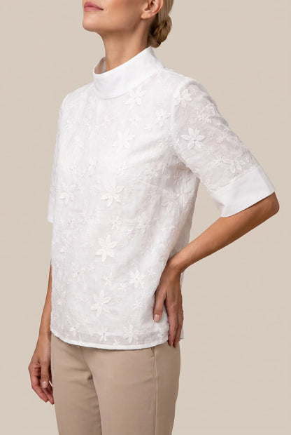 Florisense | Elegante Weiße Damenbluse