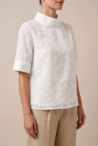 Florisense | Elegante Weiße Damenbluse