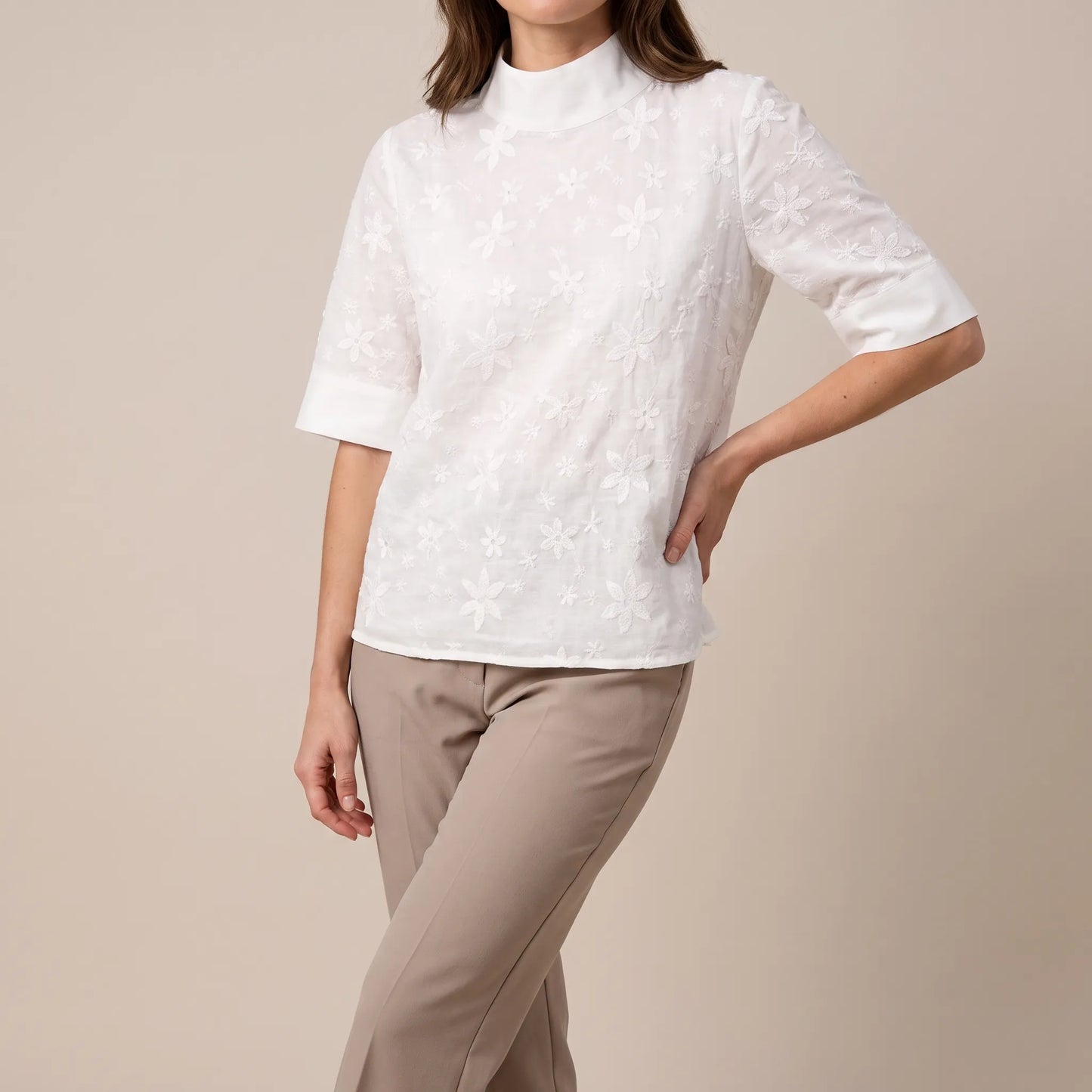 Florisense | Elegante Weiße Damenbluse