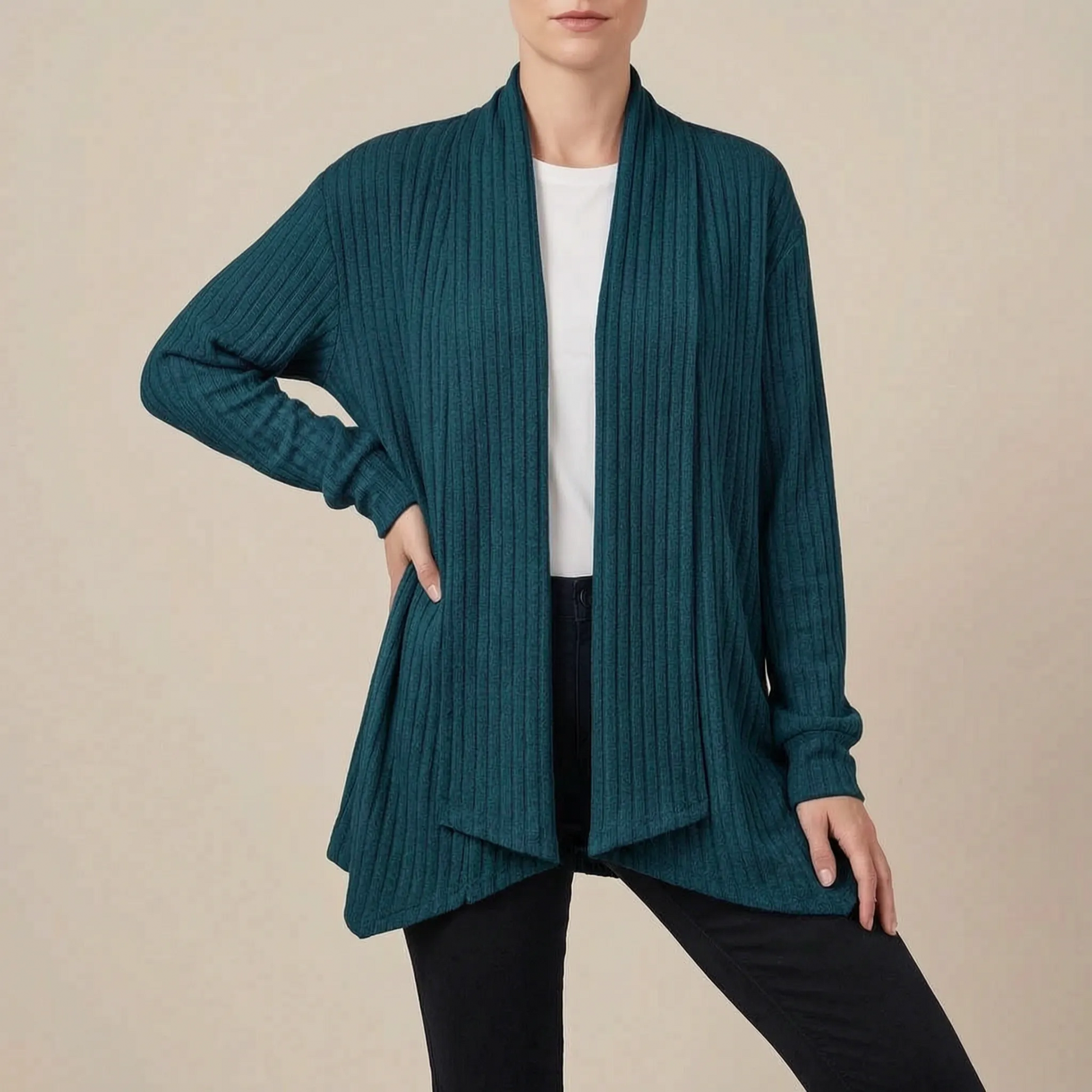 Flowen | Asymmetrische Offene Strickjacke