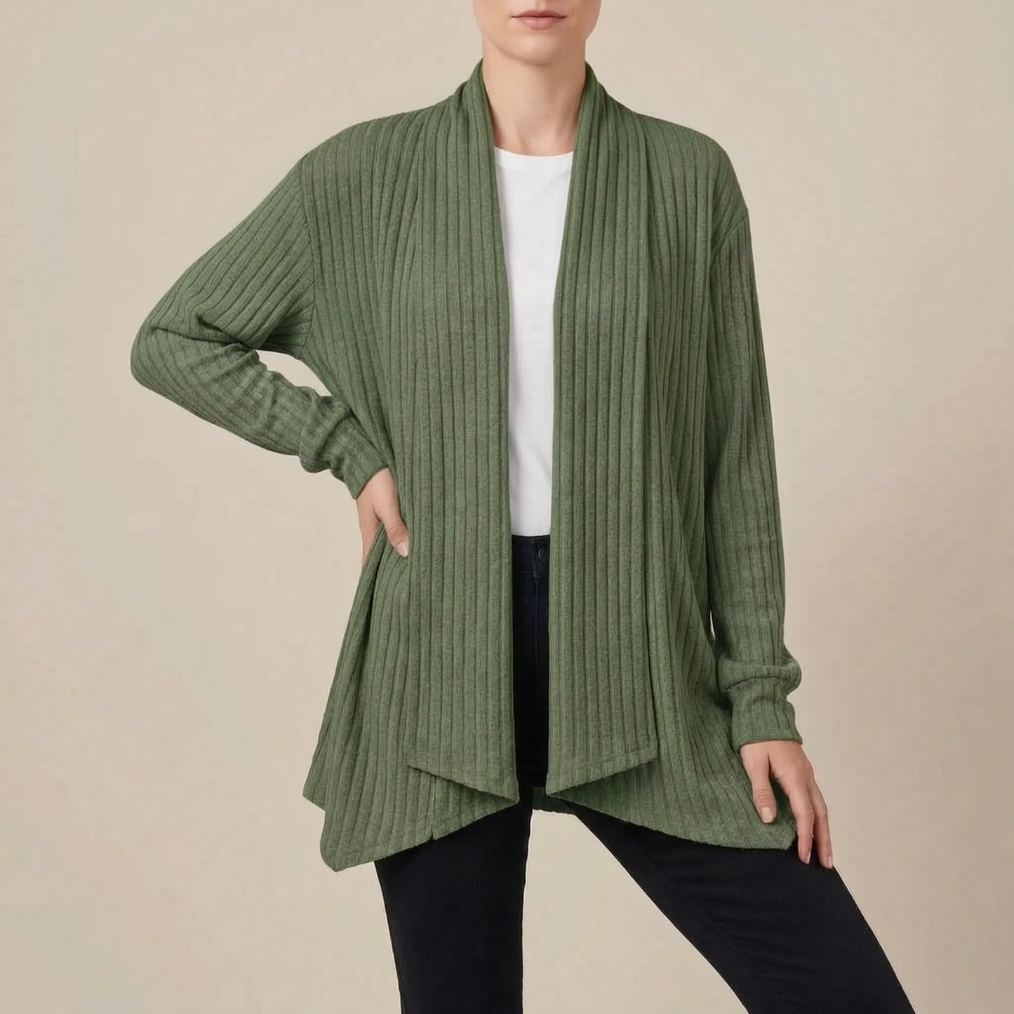 Flowen | Asymmetrische Offene Strickjacke