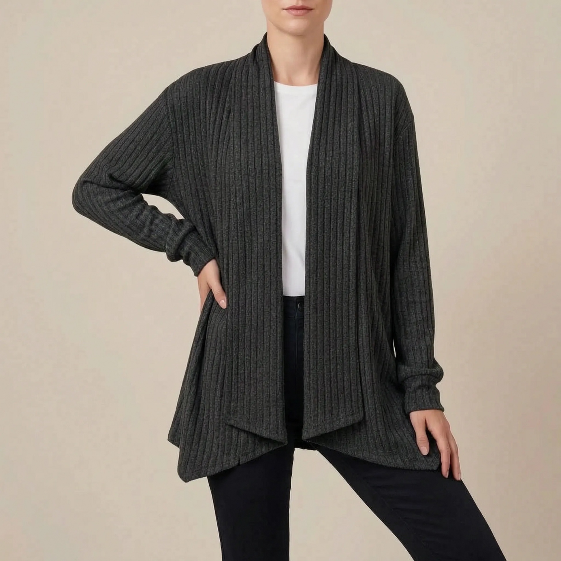 Flowen | Asymmetrische Offene Strickjacke
