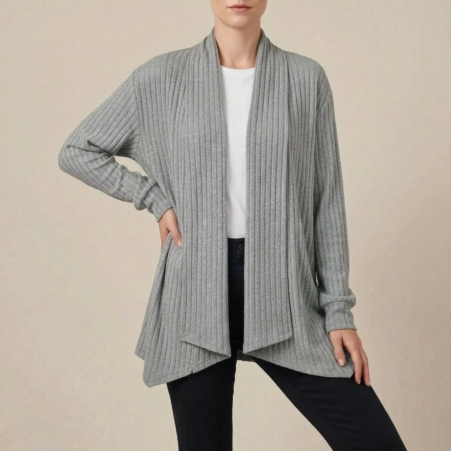Flowen | Asymmetrische Offene Strickjacke