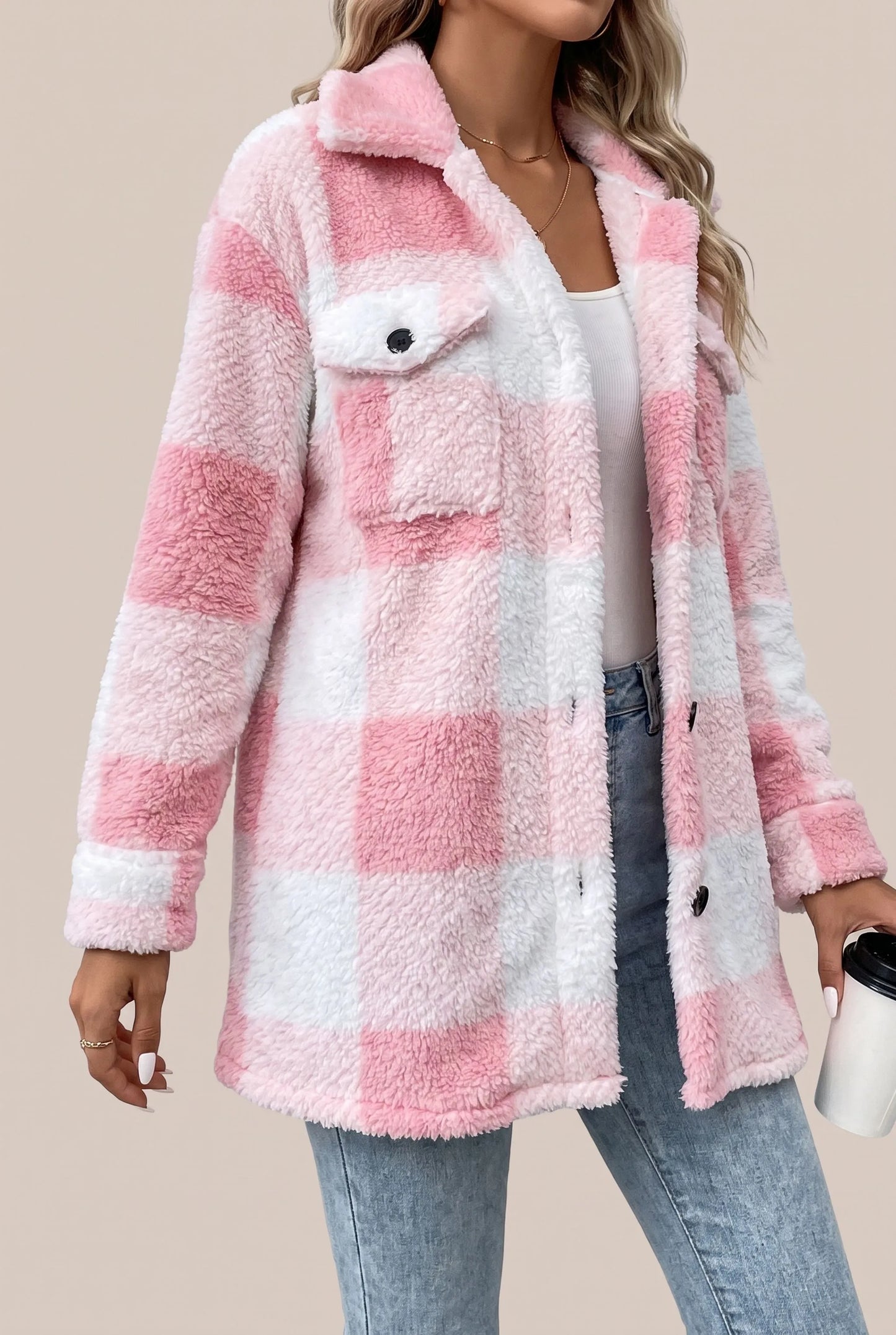 FluffPlaid | Kuschelige Plüschjacke Mit Karomuster