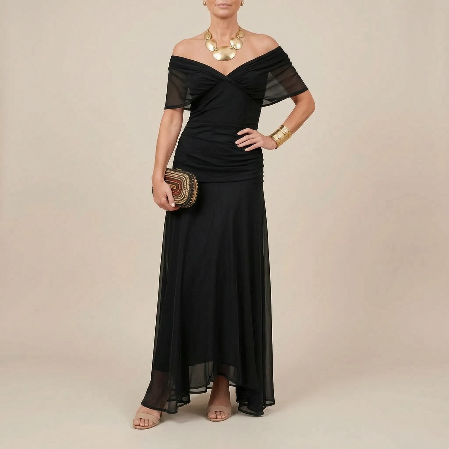 Galaura | Elegantes Maxikleid Mit V-Ausschnitt