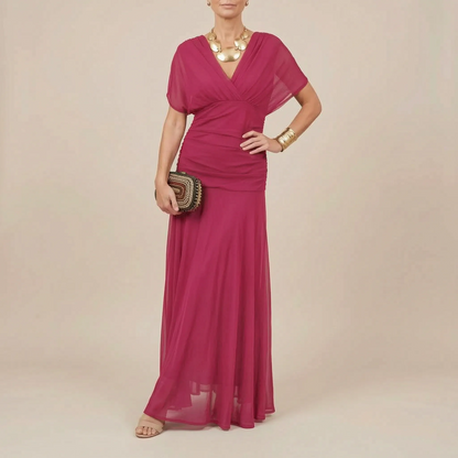 Galaura | Elegantes Maxikleid Mit V-Ausschnitt