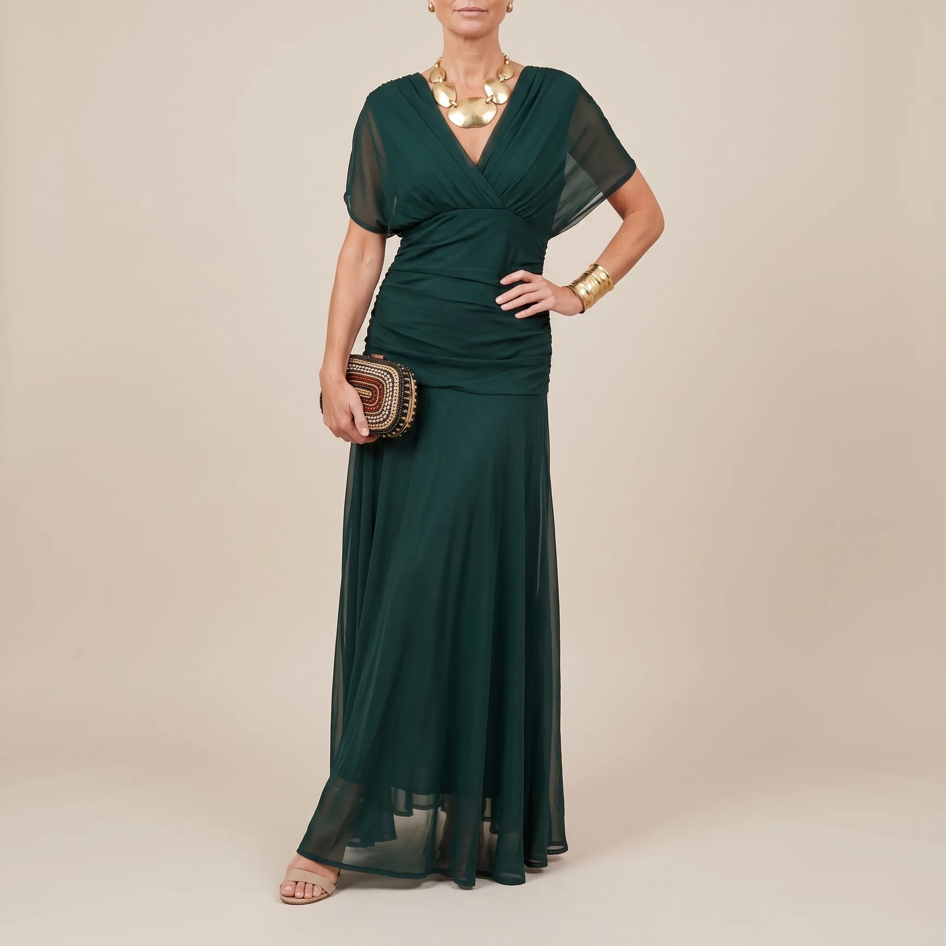 Galaura | Elegantes Maxikleid Mit V-Ausschnitt