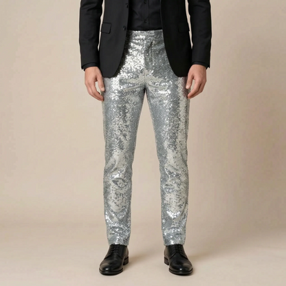 GlimmerFit | Schmale Paillettenhose Für Herren