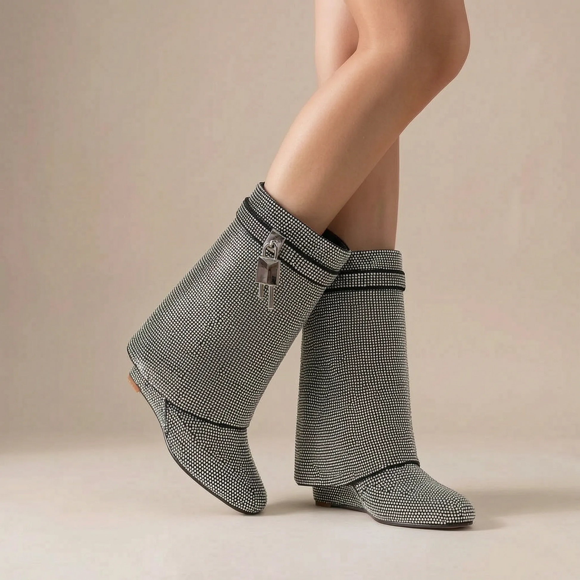 GlimmerStep | Stiefel Mit Paillettenbesatz