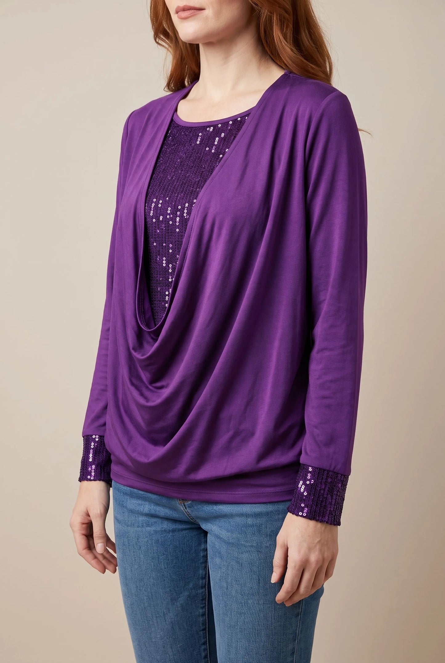 GlimmerTop | Damenoberteil Mit Paillettenbesatz