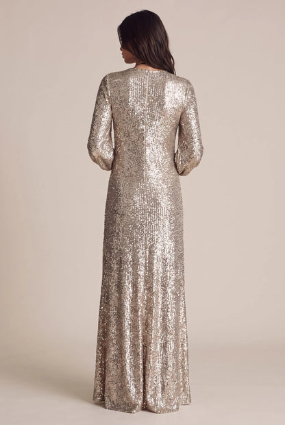 Glimmerise | Elegantes Schimmerndes Maxikleid