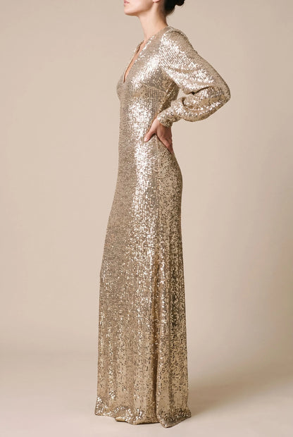 Glimmerise | Elegantes Schimmerndes Maxikleid