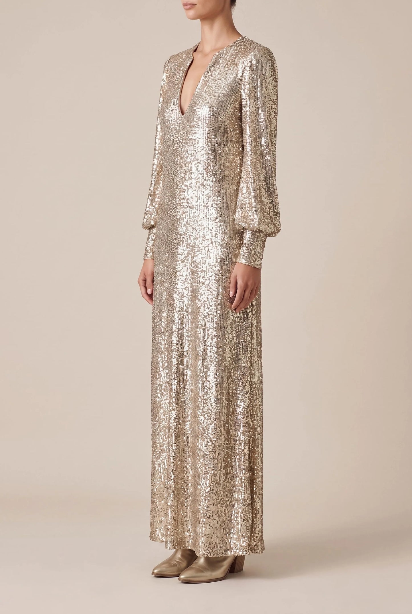 Glimmerise | Elegantes Schimmerndes Maxikleid
