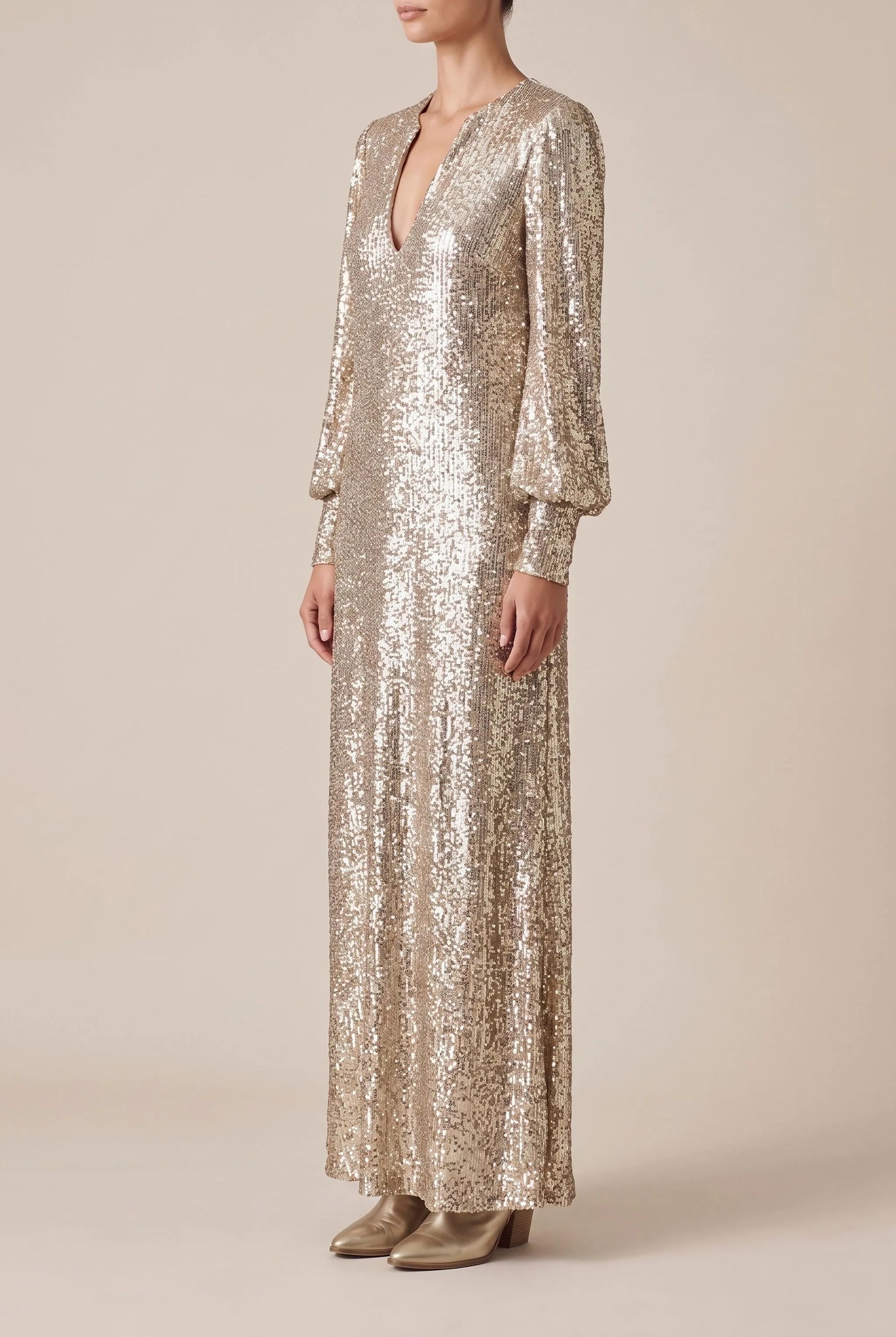 Glimmerise | Elegantes Schimmerndes Maxikleid