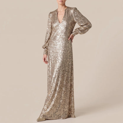 Glimmerise | Elegantes Schimmerndes Maxikleid