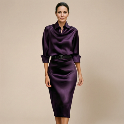 Glimmoria | Drapiertes Festliches Midikleid