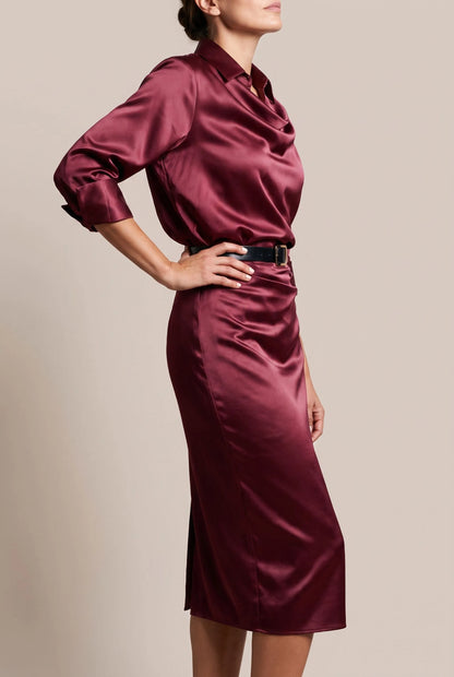 Glimmoria | Drapiertes Festliches Midikleid