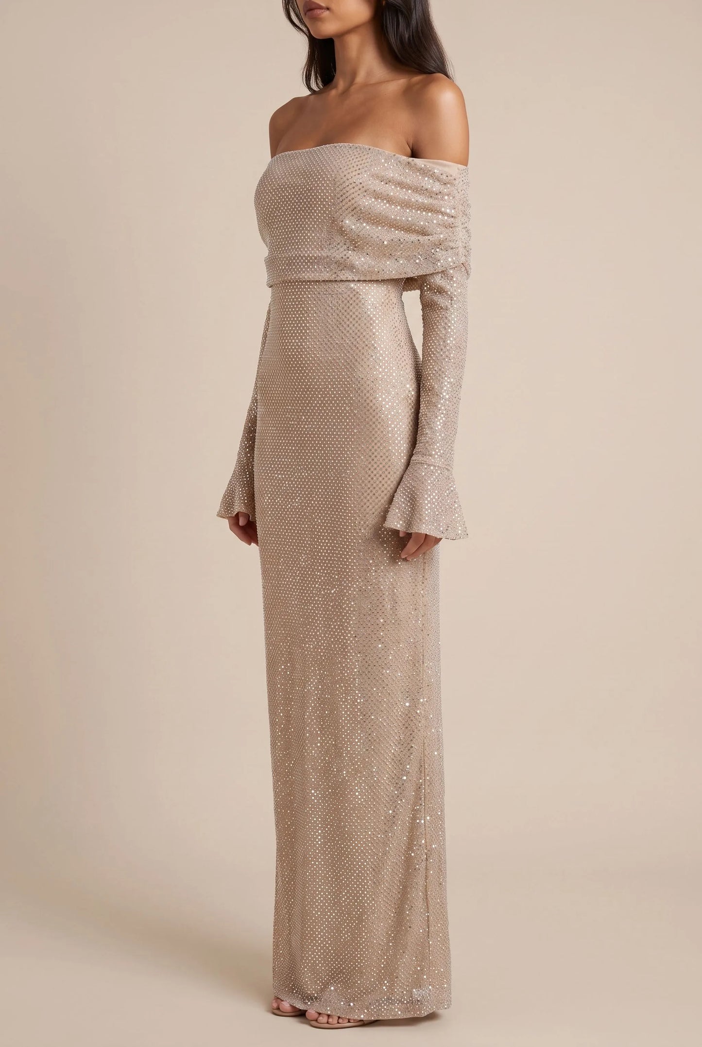 Glitzra | Elegantes Glitzerndes Maxikleid