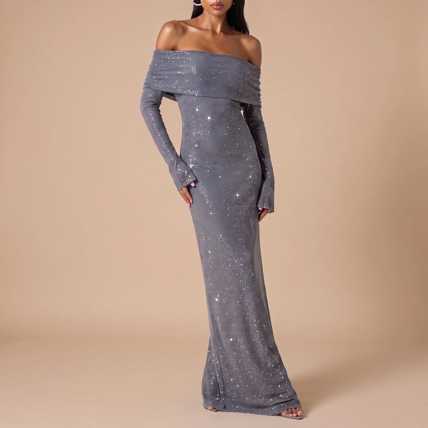 Glitzra | Elegantes Glitzerndes Maxikleid