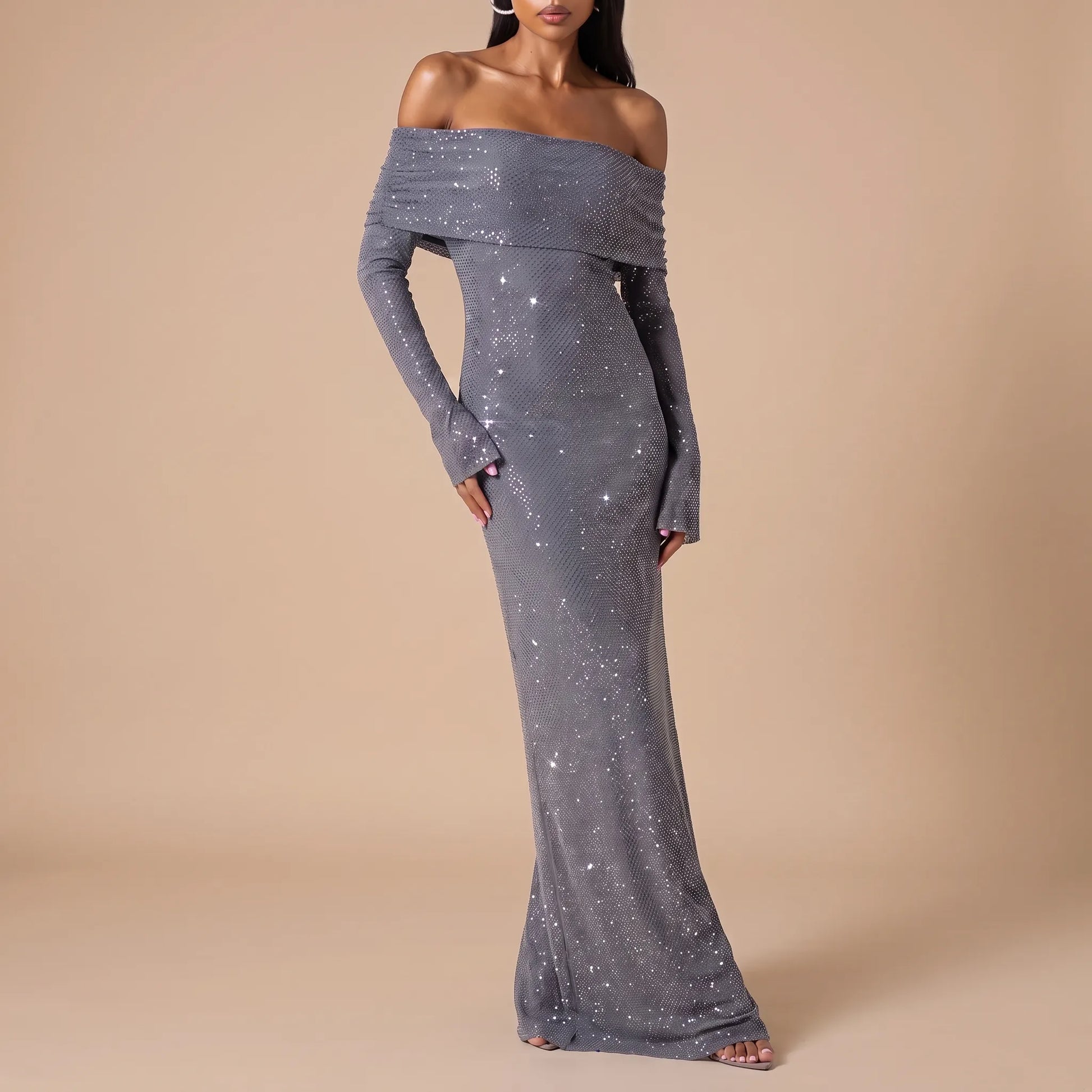 Glitzra | Elegantes Glitzerndes Maxikleid