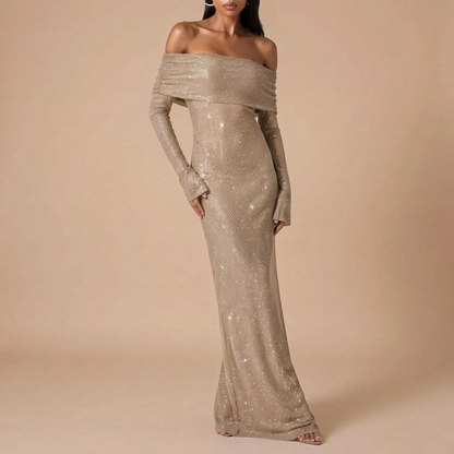 Glitzra | Elegantes Glitzerndes Maxikleid