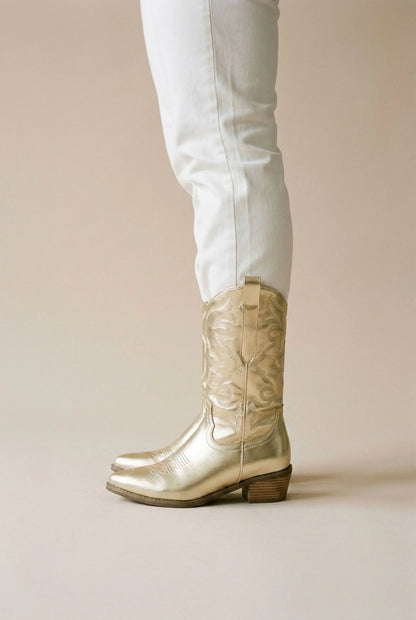 Glowstep | Metallisch Glänzende Cowboystiefel