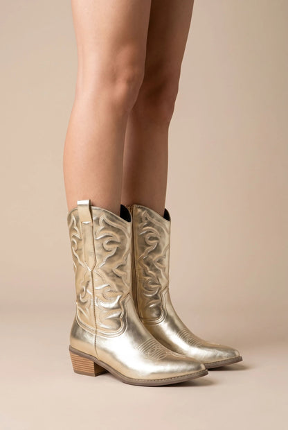 Glowstep | Metallisch Glänzende Cowboystiefel