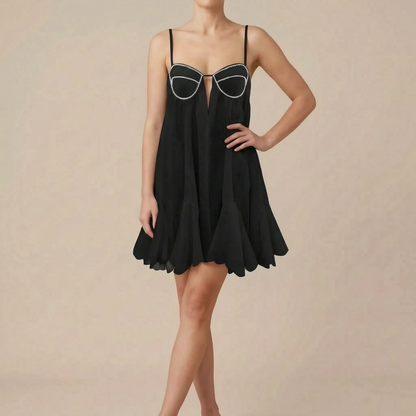 Glowzy | Kurzes Elegantes Babydoll-Kleid