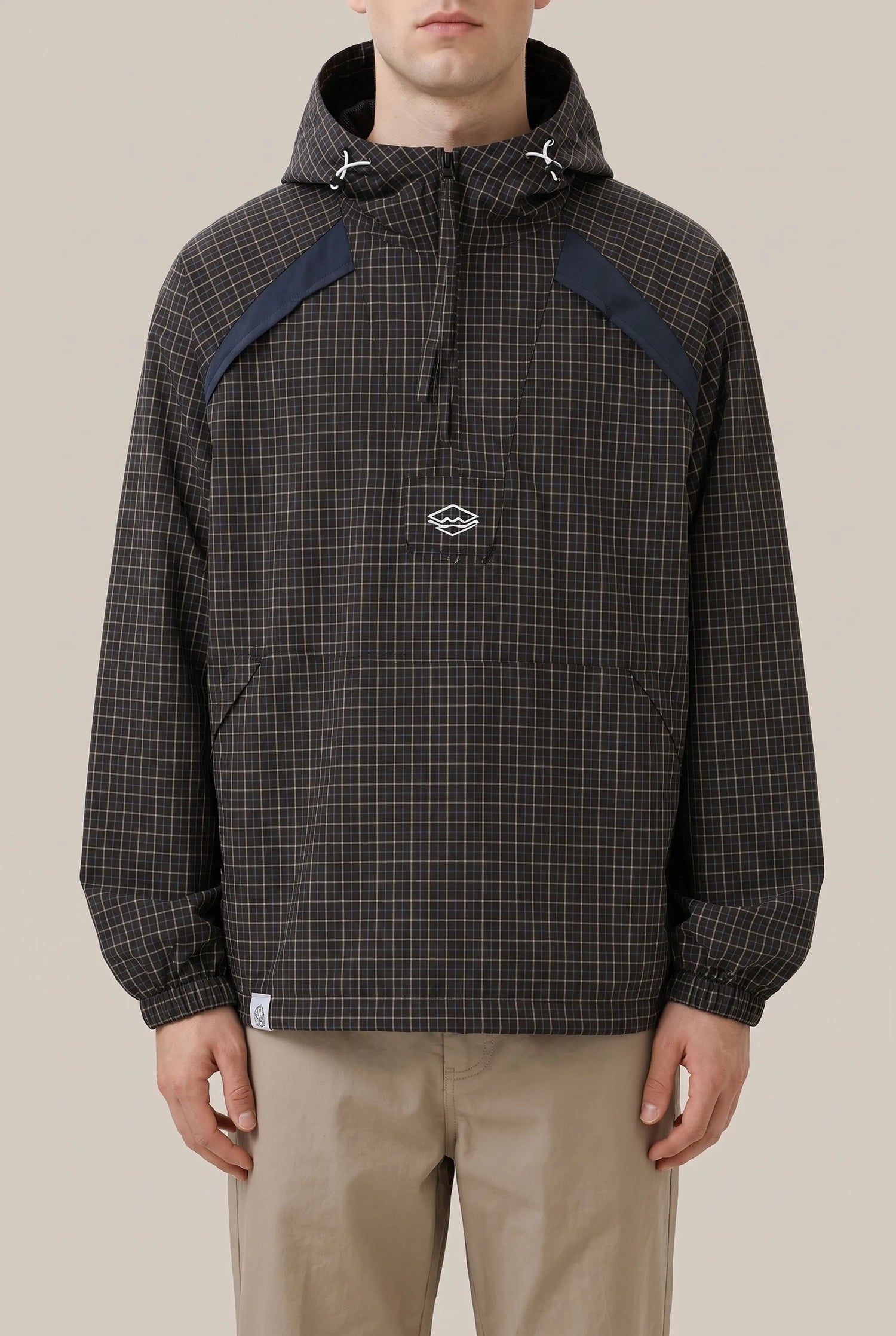 GridGale | Oversized Windbreaker-Jacke Mit Karomuster