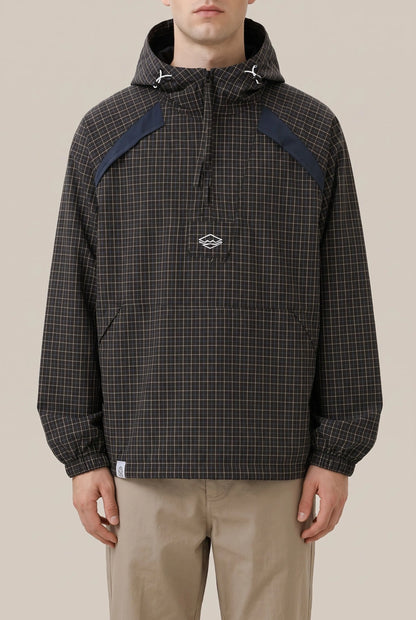 GridGale | Oversized Windbreaker-Jacke Mit Karomuster