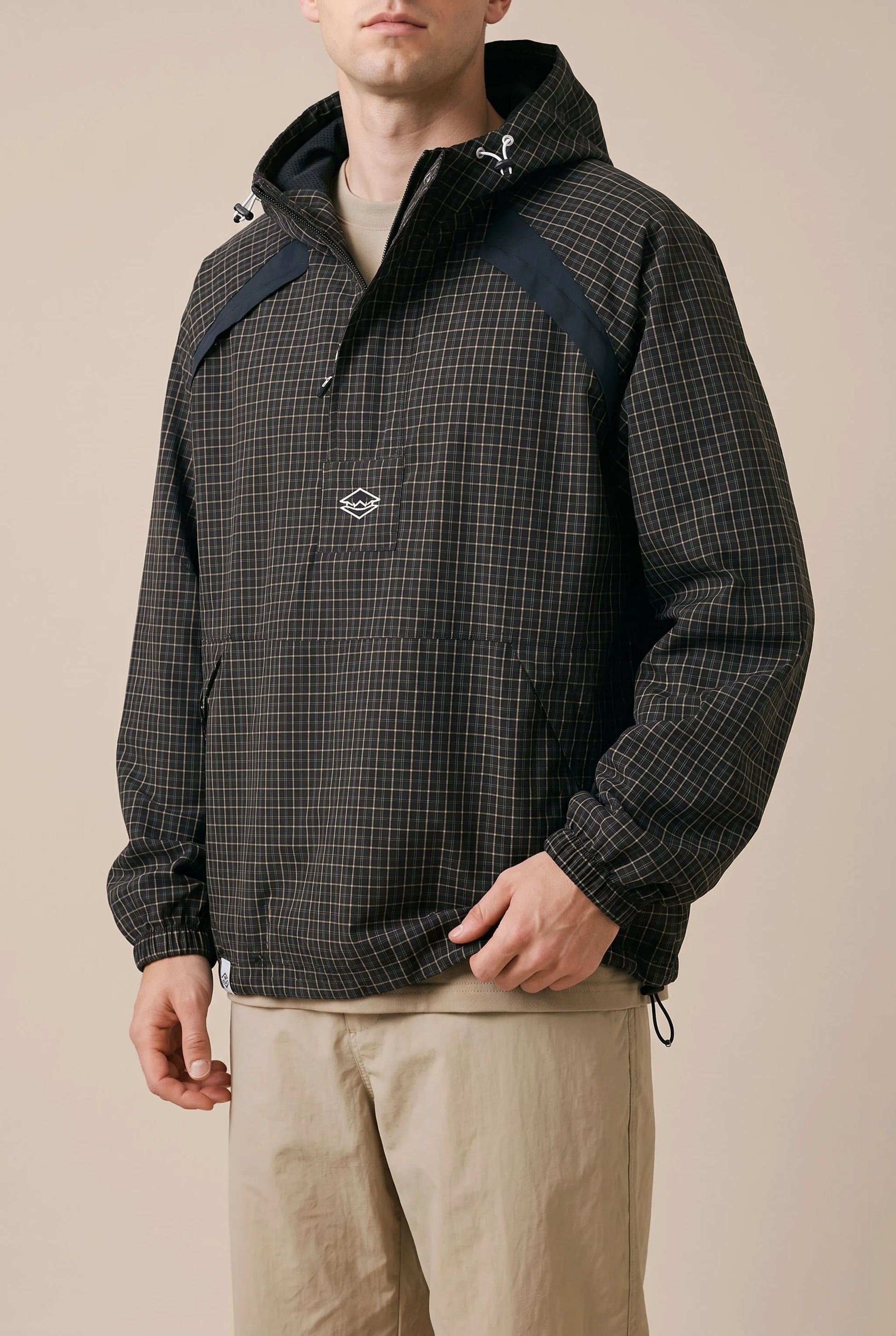 GridGale | Oversized Windbreaker-Jacke Mit Karomuster