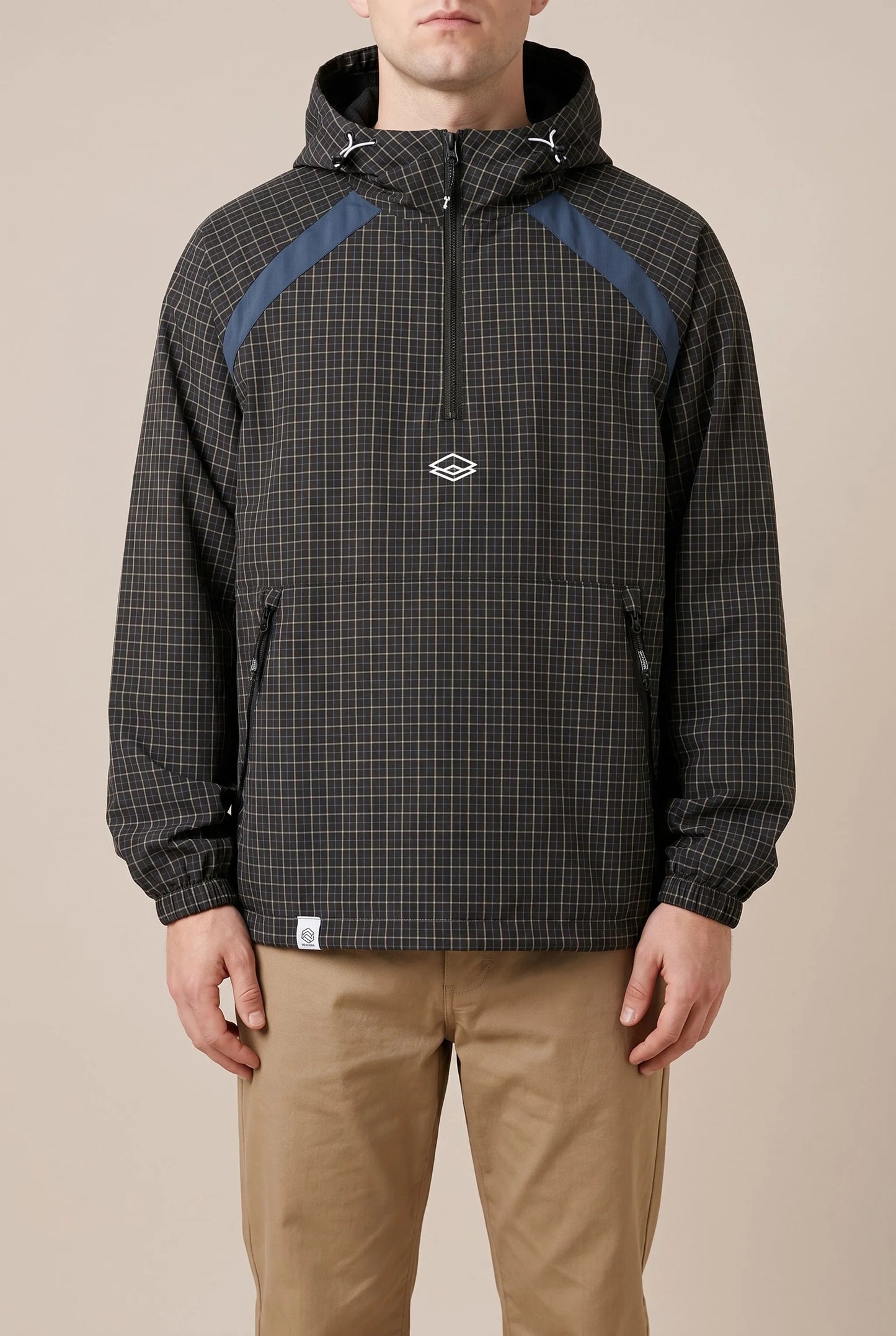 GridGale | Oversized Windbreaker-Jacke Mit Karomuster