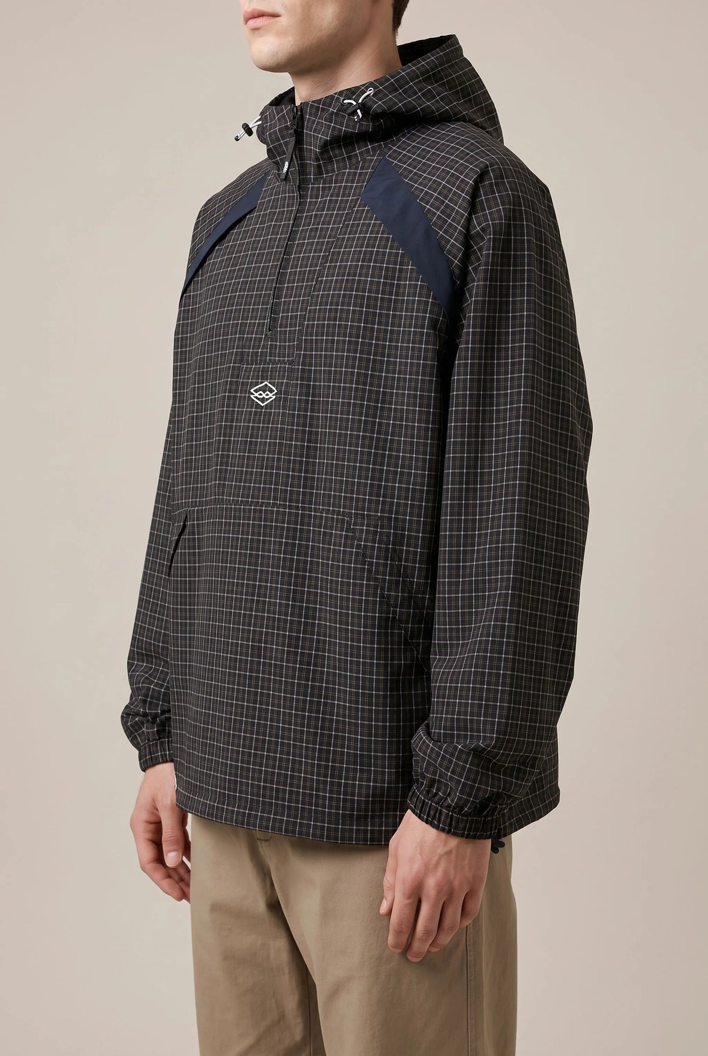 GridGale | Oversized Windbreaker-Jacke Mit Karomuster