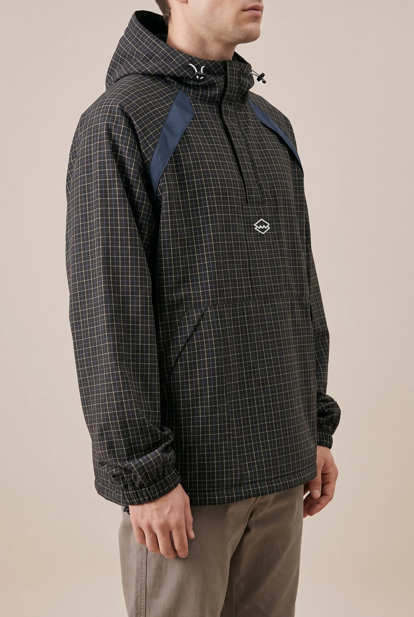 GridGale | Oversized Windbreaker-Jacke Mit Karomuster