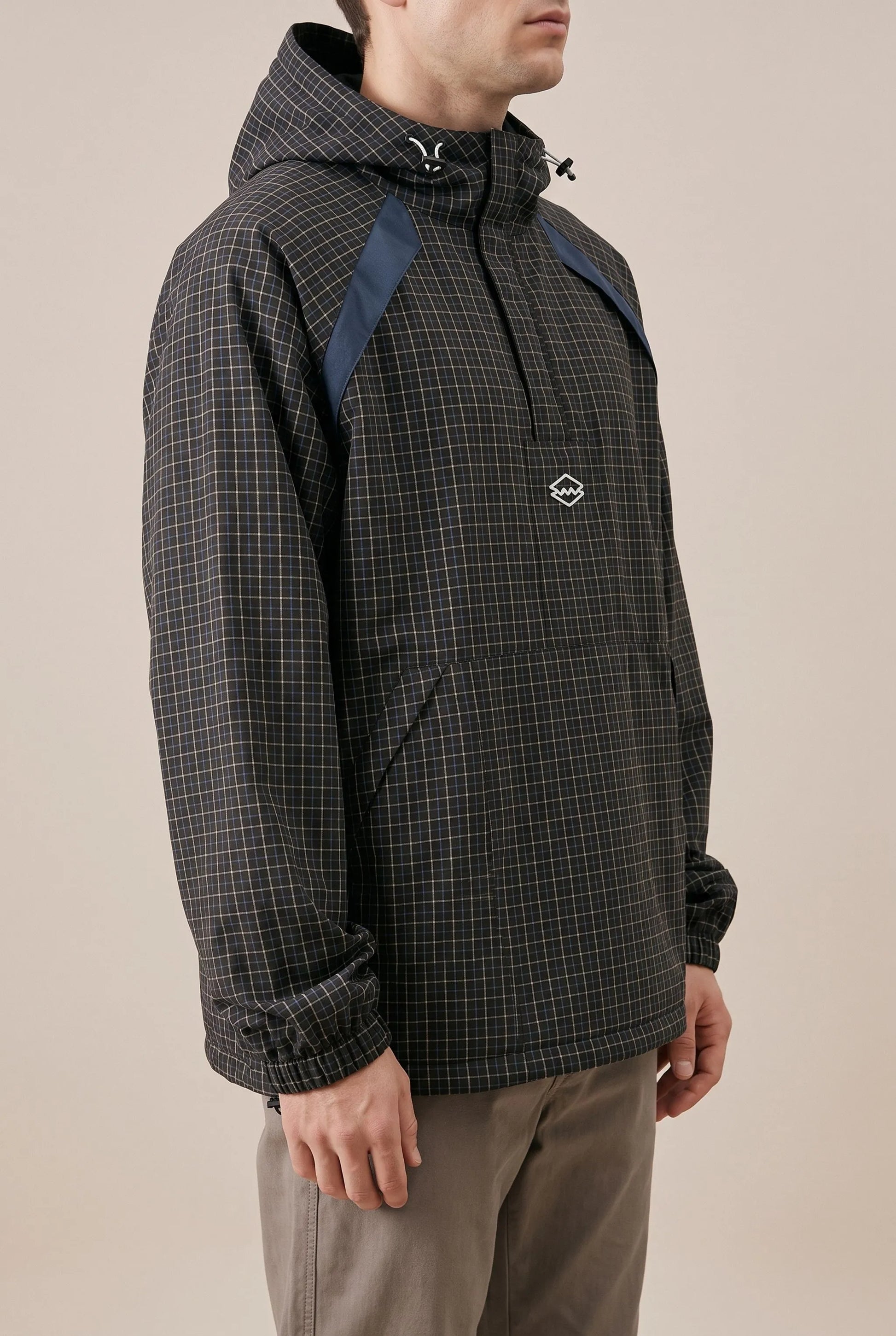 GridGale | Oversized Windbreaker-Jacke Mit Karomuster