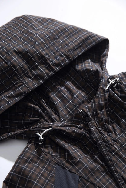 GridGale | Oversized Windbreaker-Jacke Mit Karomuster