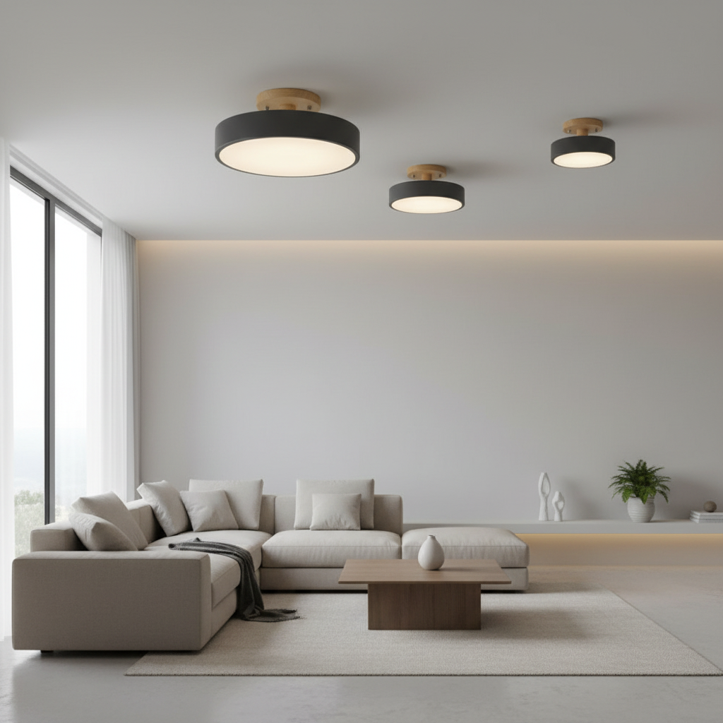 Illumine Halo | Plafoniera in Legno con LED Integrato