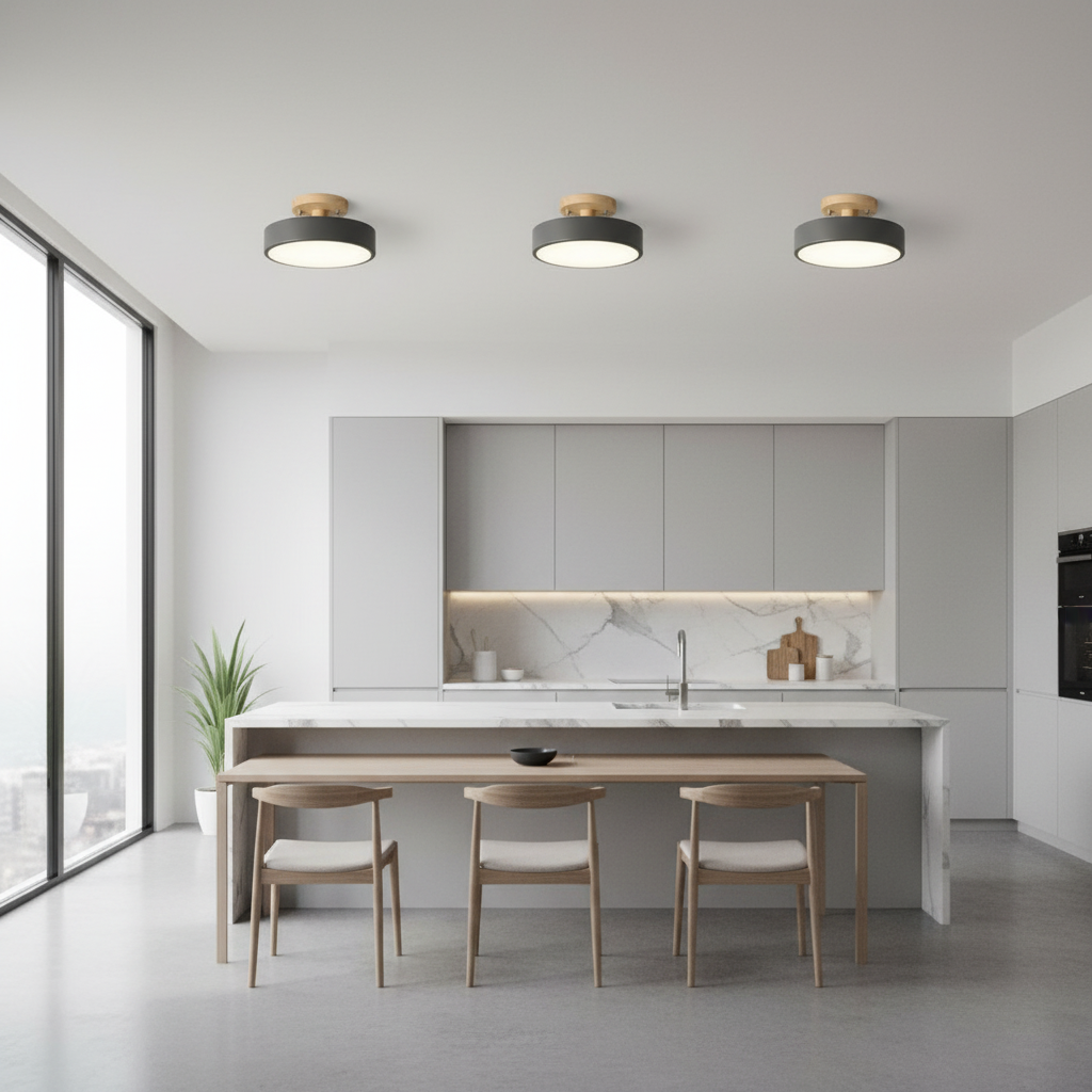 Illumine Halo | Plafoniera in Legno con LED Integrato