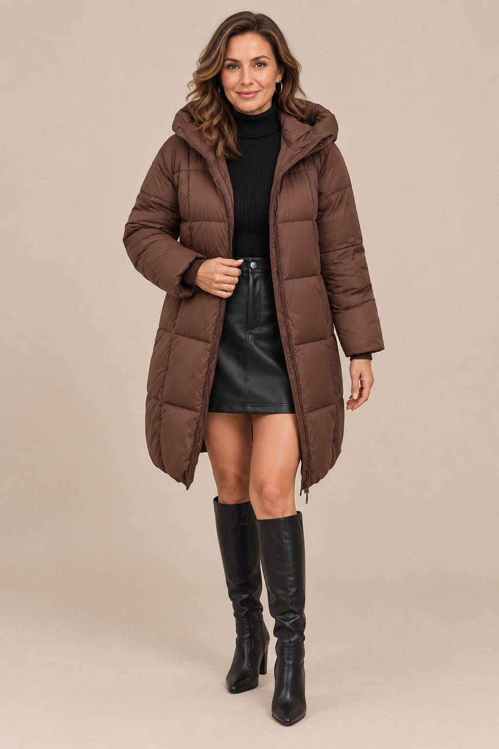 Ismera | Steppjacke Damen mit Kapuze und langem Schnitt