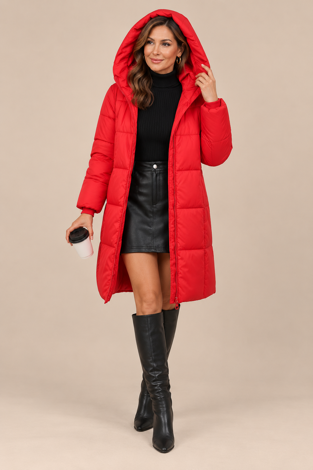 Ismera | Steppjacke Damen mit Kapuze und langem Schnitt