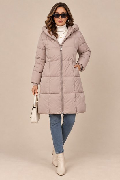 Ismera | Steppjacke Damen mit Kapuze und langem Schnitt